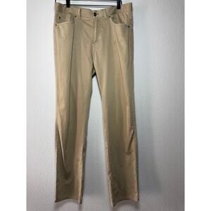 Peter Millar Signature Sateen Five Pocket Pants Crown Khaki Beige Men’s 33x31